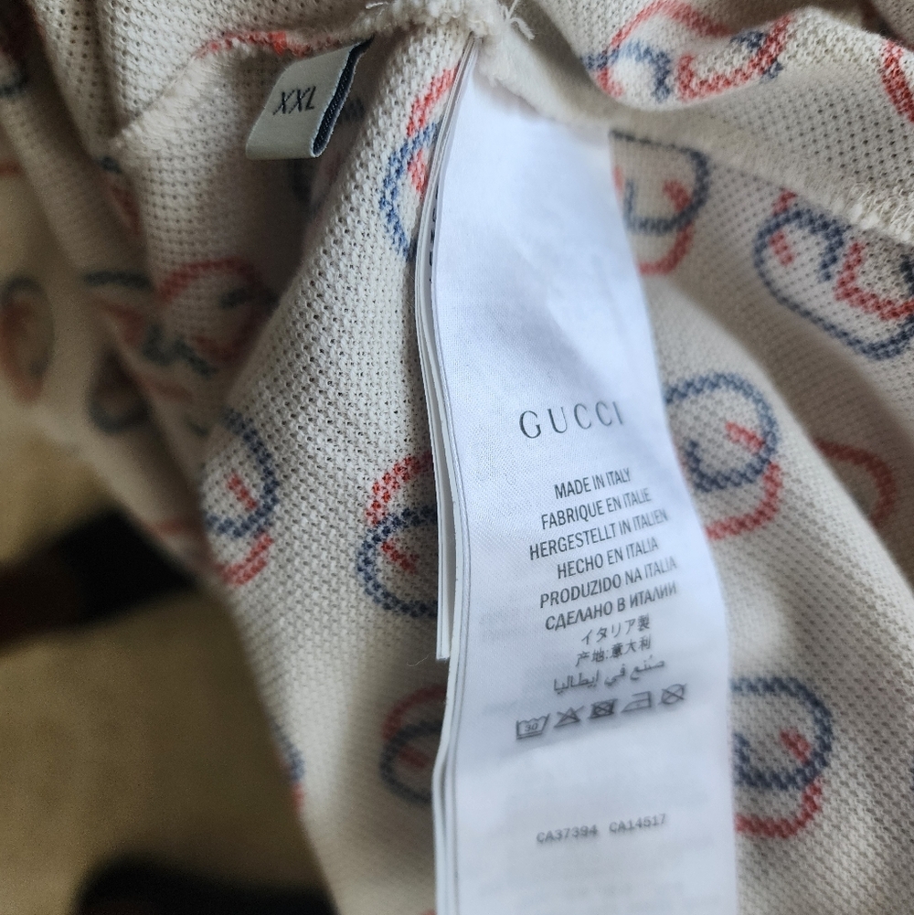 Gucci Logo Print Cotton Pique Polo Shirt - Picture 8 of 9